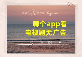 哪个app看电视剧无广告