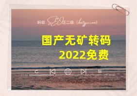 国产无矿转码2022免费