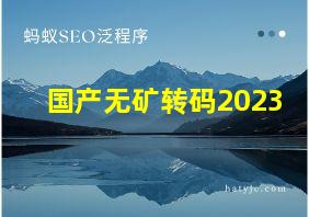 国产无矿转码2023