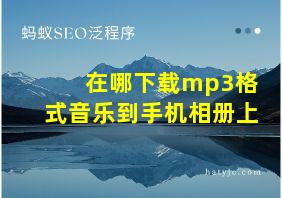 在哪下载mp3格式音乐到手机相册上