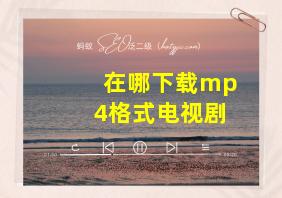 在哪下载mp4格式电视剧