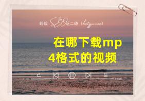 在哪下载mp4格式的视频