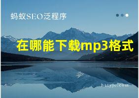 在哪能下载mp3格式