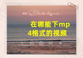 在哪能下mp4格式的视频