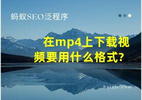 在mp4上下载视频要用什么格式?