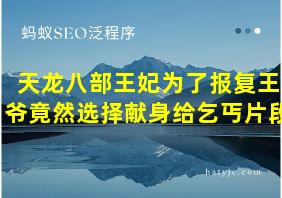 天龙八部王妃为了报复王爷竟然选择献身给乞丐片段