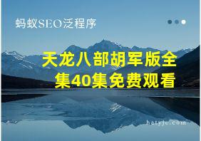 天龙八部胡军版全集40集免费观看