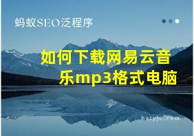 如何下载网易云音乐mp3格式电脑