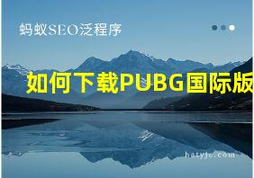 如何下载PUBG国际版