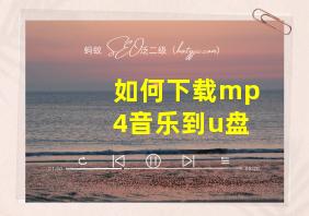 如何下载mp4音乐到u盘