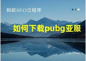 如何下载pubg亚服