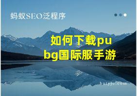 如何下载pubg国际服手游