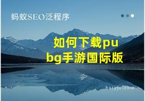 如何下载pubg手游国际版