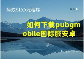 如何下载pubgmobile国际服安卓