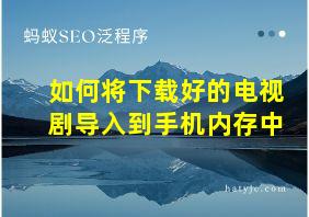 如何将下载好的电视剧导入到手机内存中