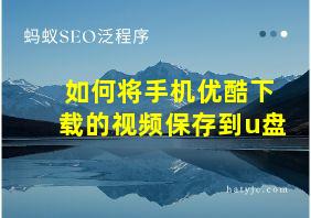 如何将手机优酷下载的视频保存到u盘