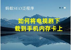 如何将电视剧下载到手机内存卡上