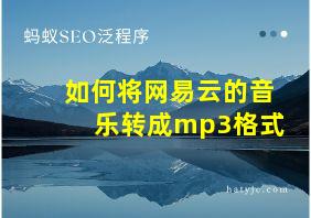 如何将网易云的音乐转成mp3格式