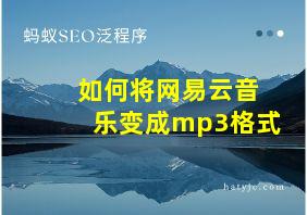 如何将网易云音乐变成mp3格式