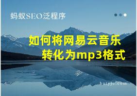 如何将网易云音乐转化为mp3格式