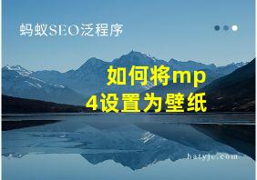 如何将mp4设置为壁纸