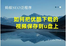 如何把优酷下载的视频保存到u盘上