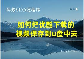 如何把优酷下载的视频保存到u盘中去