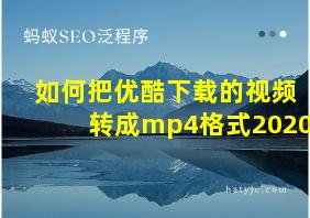 如何把优酷下载的视频转成mp4格式2020