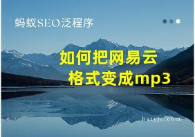 如何把网易云格式变成mp3