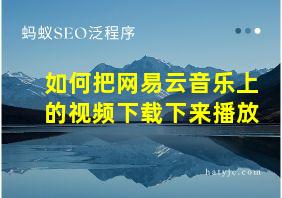 如何把网易云音乐上的视频下载下来播放