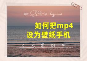 如何把mp4设为壁纸手机