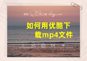 如何用优酷下载mp4文件