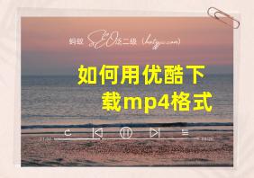 如何用优酷下载mp4格式