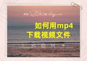 如何用mp4下载视频文件