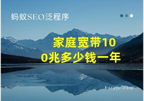 家庭宽带100兆多少钱一年