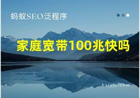 家庭宽带100兆快吗