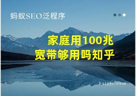 家庭用100兆宽带够用吗知乎