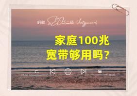 家庭100兆宽带够用吗?