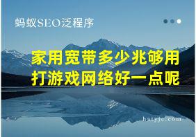 家用宽带多少兆够用打游戏网络好一点呢