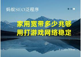 家用宽带多少兆够用打游戏网络稳定