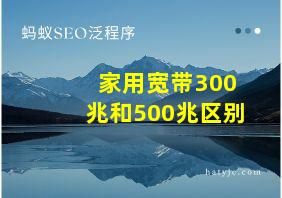 家用宽带300兆和500兆区别