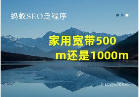 家用宽带500m还是1000m