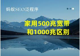 家用500兆宽带和1000兆区别