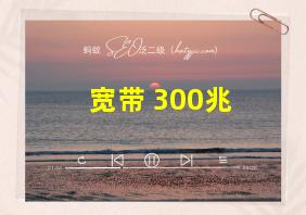 宽带 300兆