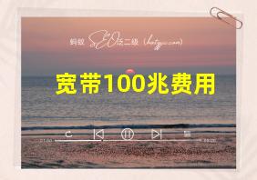 宽带100兆费用