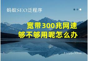 宽带300兆网速够不够用呢怎么办