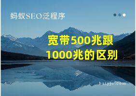 宽带500兆跟1000兆的区别