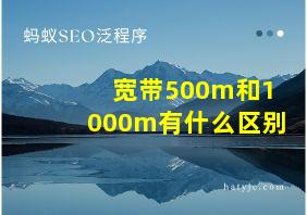 宽带500m和1000m有什么区别