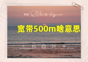 宽带500m啥意思