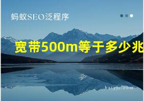 宽带500m等于多少兆